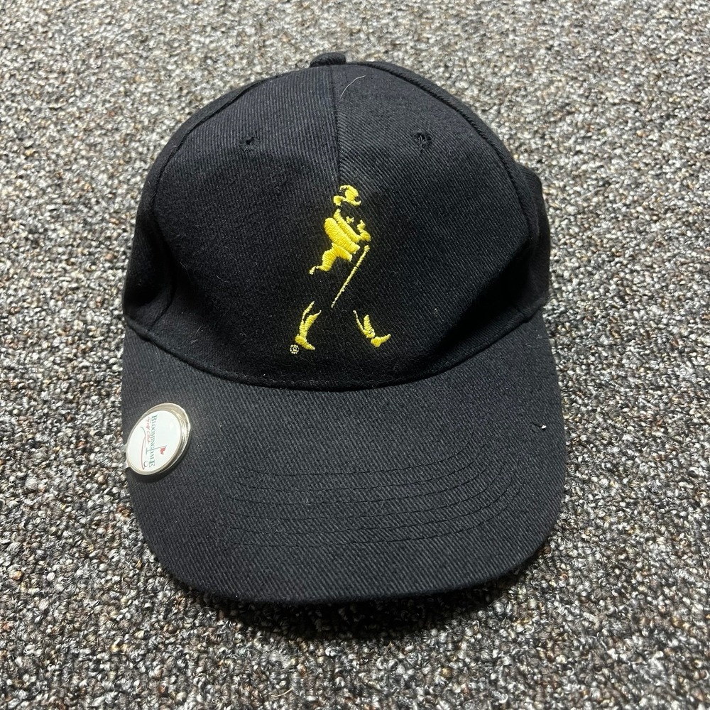 Johnnie Walker Strapback Hat Mens Golf  Country Club Yellow And Black Adjustable